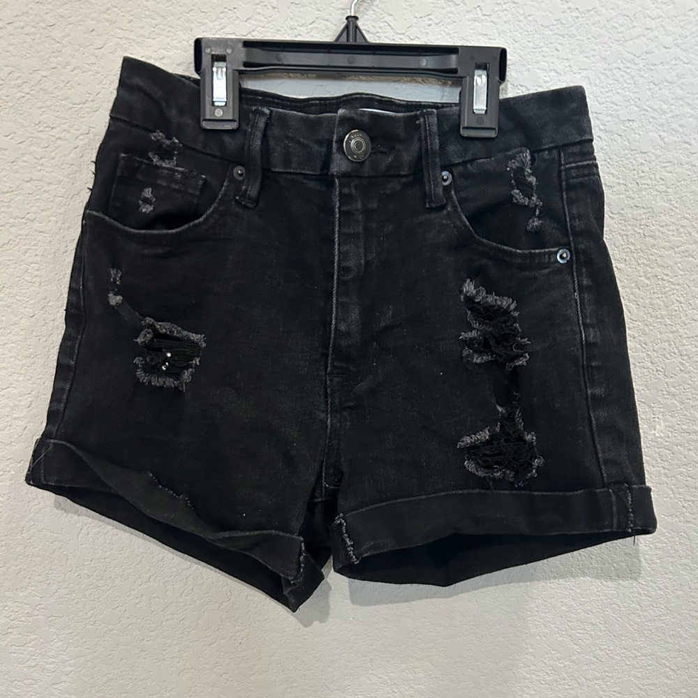 High rise curvy ripped shorts